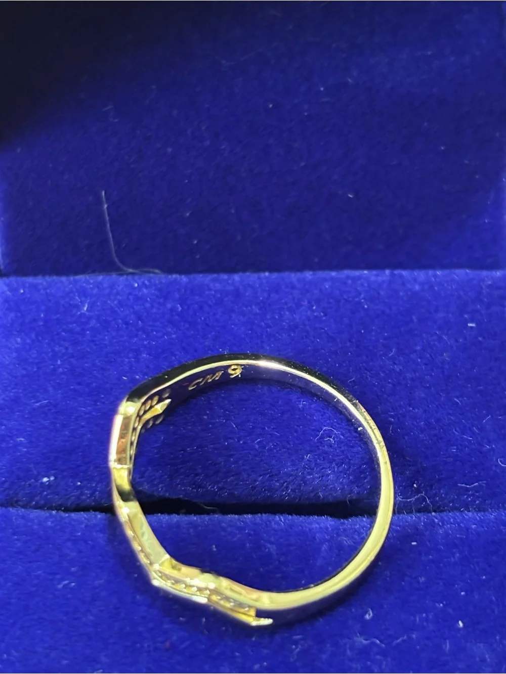 18kt Gold filled Chevron Double Band Ring with Pavé Crystals - Women's Jewelry